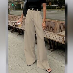 Commense wide leg dress pants (beige - size S)